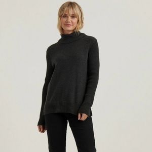 Lucky Brand Side Slit Turtleneck Sweater